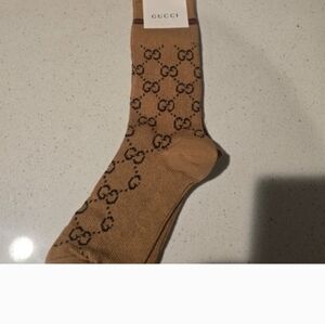 Gucci Beige Socks with Iconic Logo